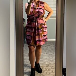 Bar III Pink and Purple Midi Dress